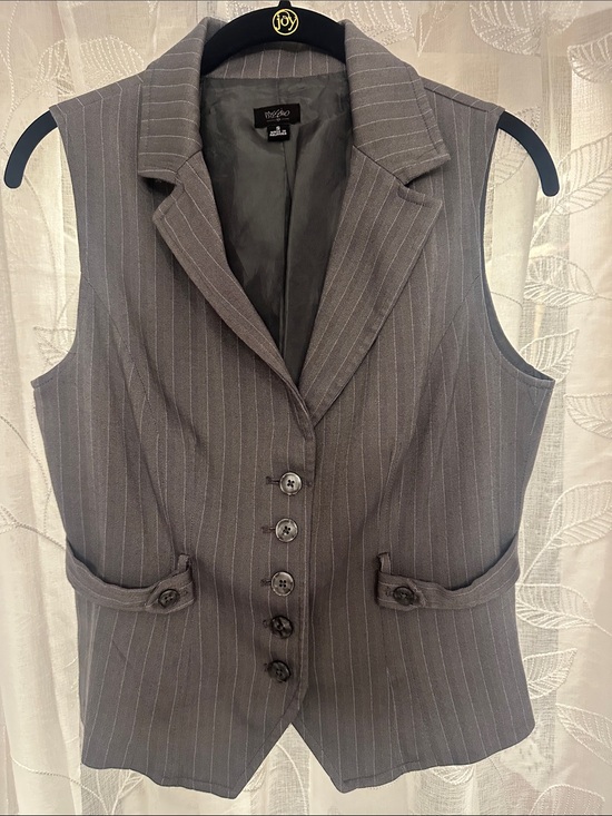 Mossimo Supply Co. Jackets & Blazers - Women’s Gray Pinstripe Sleeveless Blazer Vest